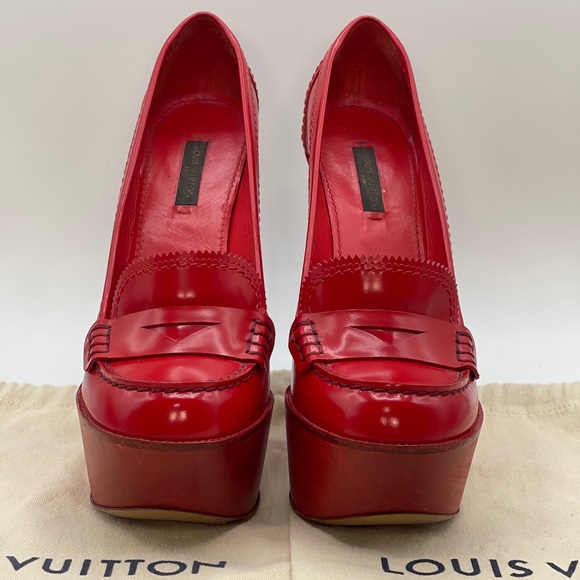 Louis Vuitton Fetish Platform Wood Wedge Limited Edition Leather Shoes - Picture 5 of 16